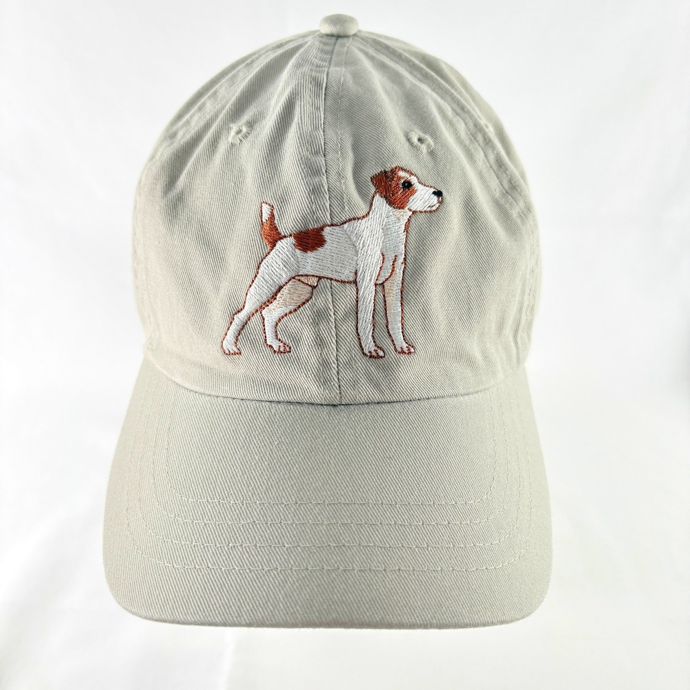 GR8 DOGS‎ Jack Russell Terrier Baseball Cap Khaki Embroidered Dad Hat